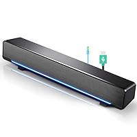 Mini Wired Soundbar Music Player Bass Surround Soundbox Speaker with 3.5mm Audio Jack for Desktop, Laptop, TV, Smartphone, Tablet PC, MP3, MP4 and More