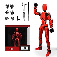 Titan 13 Action Figure, T13 Action Figure 3D Printed Multi-Jointed Movable, Lucky 13 Action Figure Nova 13 Action Figure Dummy 13 Action Figure, Valentines Gifts for Him (Red)