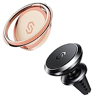Phone Ring Holder 360 Degree Rotation and Magnetic Phone Car Mount Car Phone Holder for Air Vent