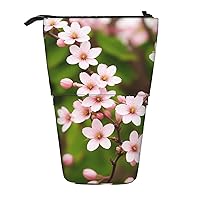 Flower Pattern Telescopic Pencil Case Cute Stand Up Pen Pencil Bag For Christmas Holiday New Year Birthday Gift