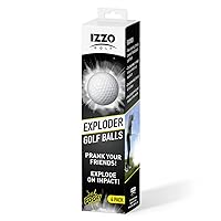 IZZO Golf Exploder Prank Golf Balls 4-Pack - Golf Joke Ball, Novelty Plastic Exploding Ball with Safe, White Powder