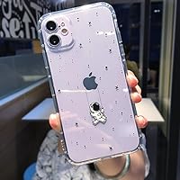 Cute Cartoon Astronaut Star Space Phone Case for iPhone 11 13 Pro MAX XS XR X 12 7 8 Plus Clear Soft TPU Shockproof Back Cover,Swing,for iPhone 12 Pro Max