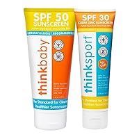 Thinkbaby SPF 30 Clear Zinc Sunscreen 3 Oz. + Thinkbaby SPF 50+ Baby Sunscreen 6 Oz.
