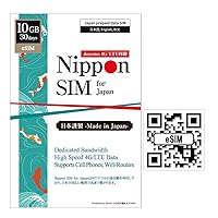 [eSIM Device only] Nippon SIM for Japan 30 Days 10GB 4G LTE Data (No Voice/Text) eSIM | docomo Network | Japan Local Support | No Activation No Contract | Supports Tethering | 短期帰国・短期来日最適 安心メーカーサポート