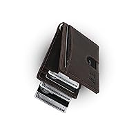 Kings Loot Leather Minimalist Wallet for Men, Brown - Hybrid Bifold, RFID Blocking, Slim Front Pocket Wallet, 12 Card Holder