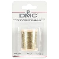 DMC 282Z Metallic Embroidery Thread, 43.7-Yard, Light Gold