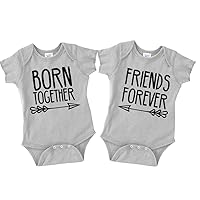 Born Together Friends Forever Twin Set Baby Bodysuits or Toddler T-Shirts