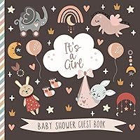 Baby Shower Guest Book: For Girl Newborns with Gift Log | Memory Keepsake for Parents | Boho Pink Cover