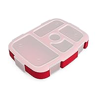 Bentgo® Kids Prints Tray with Transparent Cover - Reusable, BPA-Free, 5-Compartment Meal Prep Container with Built-In Portion Control for Healthy Meals At Home & On the Go (Rocket)