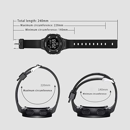hanzeni Student Sports Watch, Round Dial Digital Display Easy-to-Read Electronic Watch, 50 Meters Swimming Sports Waterproof LED Luminous Simple Couple Watch