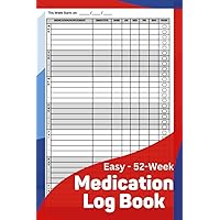 Medication Log Book: Daily Tracker for Prescriptions and Supplements. 52 Week - 1 Year Record Book for Patients and Caregivers.
