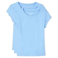 The Children's Place Girls' Short Sleeve Basic Layering T-Shirt 3-Pack, Daybreak 3 Pack, Medium (7/8)