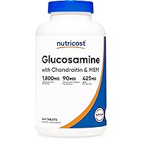 Glucosamine 1800mg with Chondroitin & MSM, 240 Tablets, 120 Servings - Joint Support Formula - Non-GMO, Gluten Free
