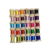30 spools 100% Natural Mulberry Silk Embroidery Floss Thread 20-22m per Color DIY Craft Fly Tying