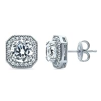 Great Round Moissanite Stud Earrings (Next To White Color,VVS1 Clarity)