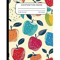 Vintage Apple Design | wide ruled composition book | cute composition note book