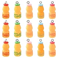 Airssory 20 Pcs 5-Colors Resin Imitated Yogurt Bottle Charms Mini Miniature Drinks Dangle Charm Assorted for Jewelry Keychain Bag Hanging Accessories - 27x11mm