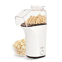 Hot Air Popcorn Popper Maker with Measuring Cup to Portion Popping Corn Kernels + Melt Butter, 16 Cups - White