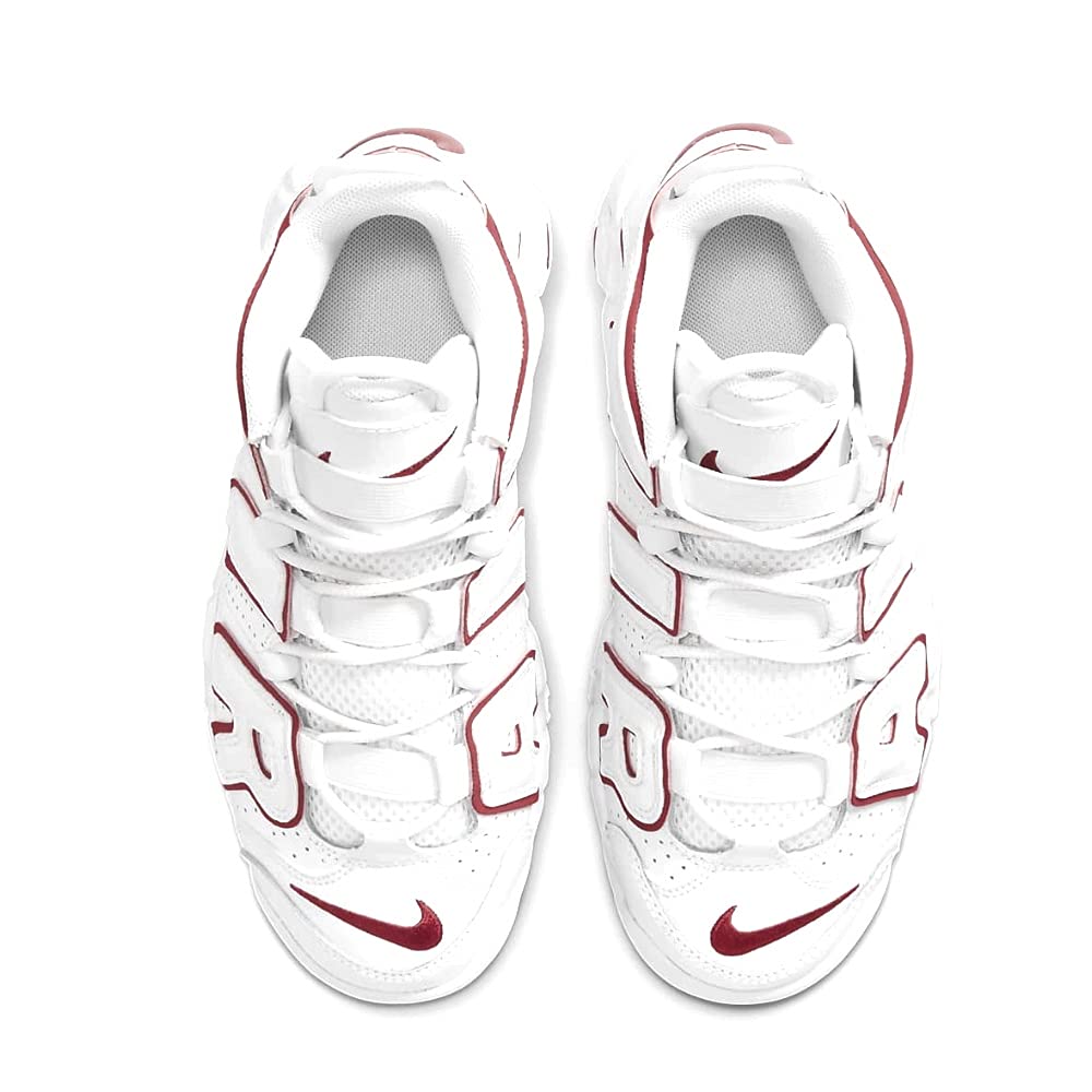 Nike Air More Uptempo White Varsity Red Outline Grade School GS Kids