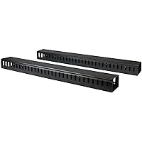 StarTech.com Vertical Cable Organizer with Finger Ducts - Vertical Cable Management Panel - Rack-Mount Cable Raceway - 40U - 6 ft (CMVER40UF)
