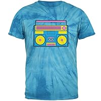 Old Glory Blue Retro Boombox Stereo Mens T Shirt Pinwheel Blue Tie Dye MD