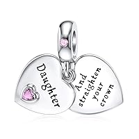 925 Sterling Silver Charms Mother Daughter Sister Dangle Bead for Charm Bracelet Necklace