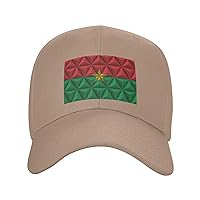 Burkina Faso Flag with Polygonal Effect Baseball Cap for Men Women Dad Hat Classic Adjustable Golf Hats