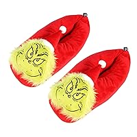 Dr. Seuss The Grinch Who Stole Christmas Character Santa Grinch Slippers (Unisex Kids)