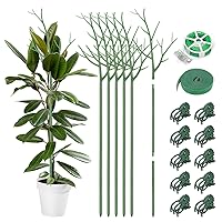 6 Pack Plant Support Stakes for Indoor & Outdoor Plants, 39.37Inch Plant Sticks Monstera Trellis with Orchid Clips Twist Ties Plant Ties for Climbing Plant Potted Plant and Flowers