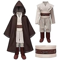 4 PCS Knight Costume for Kids Tunic Uniform Robe Pants Belt Outfit Boys Cosplay 3-12 Years