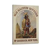 Indian Sioux Wigwam Tonic New York Vintage Vintage Wall Art Posters for Room Aesthetic And DecorCanvas Painting Posters And Prints Wall Art Pictures for Living Room Bedroom Decor 08x12inch(20x30cm)