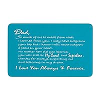 Personalized Text Photo Engraved Wallet Mini Insert Love Note Card Gift to My Dad Daughter Blue