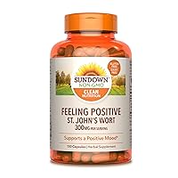 Sundown St. John’s Wort Capsules, Supports a Positive Mood, 150 Count