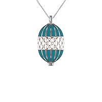 talia Rhodium Plated Rose Gold Silver Vermeil Blue Inlay with White Diamond Cut CZ Opus Pendant Necklace 3 Charm Set on 20 to 32 Inch Chain