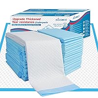 Tear-Resistant Incontinence Bed Pads 40'' x 36'' 125 Gram Heavy Duty (25 Count) Disposable Underpads Chucks Pads for Adults, Kids & Elderly | Protection Pads for Bed, Sofa, and Chair