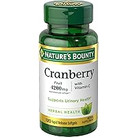 Cranberry, Herbal Health Supplement with Vitamin C, Supports Urinary Health, 4200mg, 120 Softgels