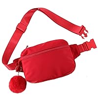 Fanny Packs for Women Men | Large Capacity Crossbody Fashion Chest Waist Pack | Belt Bag with Adjustable Strap for Outdoors/Workout/Traveling/Casual/Running/Hiking-Red