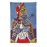 JU XIANG Pablo Picasso Tapestry，Seated Woman 1939 Tapestry Prints Room Aesthetic Wall Art Bedroom Tapestries Walls Bedroom Home Decor 60