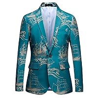 Men Formal Suit Blazer Coat Business Casual One Button Slim Fit Jacket Coat Tops