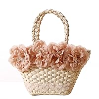Lady Fashion Straw Bag Lace Lace Hand Carry Woven Bag Shoulder Beach Bag