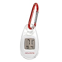 Portable Digital Thermometer for Indoor or Outdoor Temperature with Carabiner Clip (00333)