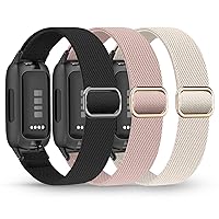 Sunnyson 3 Pack Stretchy Nylon Bands Compatible with Fitbit Inspire 3,Soft Loop Straps Replacement Wristband for Fitbit Inspire 3 Tracker Smart Watch for Women Men