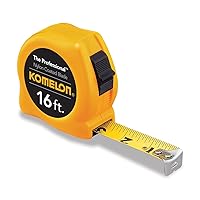 Komelon 4916 The Professional Nylon Coated Steel Blade Tape Measure 16-Inch by 3/4-Inch Yellow Case