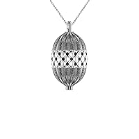 talia Rhodium Plated Sterling Silver with Black Diamond Cut CZ Opus Pendant Necklace 3 Charm Set on 20 to 32 Inch Chain