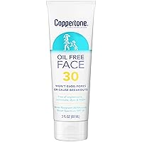 Face Sunscreen SPF 30, Oil Free Sunscreen for Face, Water Resistant SPF 30 Sunscreen Face Lotion, Travel Size Sunscreen, 3 Fl Oz Tube Coppertone Face Sunscreen SPF 30, Oil Free Sunscreen for Face, Water Resistant SPF 30 Sunscreen Face Lotion, Travel Size Sunscreen, 3 Fl Oz Tube