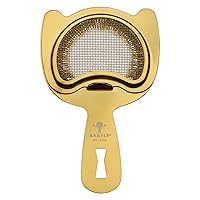 Barfly Fine Mesh Spring Strainer, Gold Plated