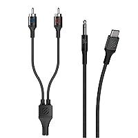 Scosche CAUXB4RCAA-SP 3.5mm AUX to USB-C Braided Cable & RCA Audio Adapter Kit 4-ft. Space Gray