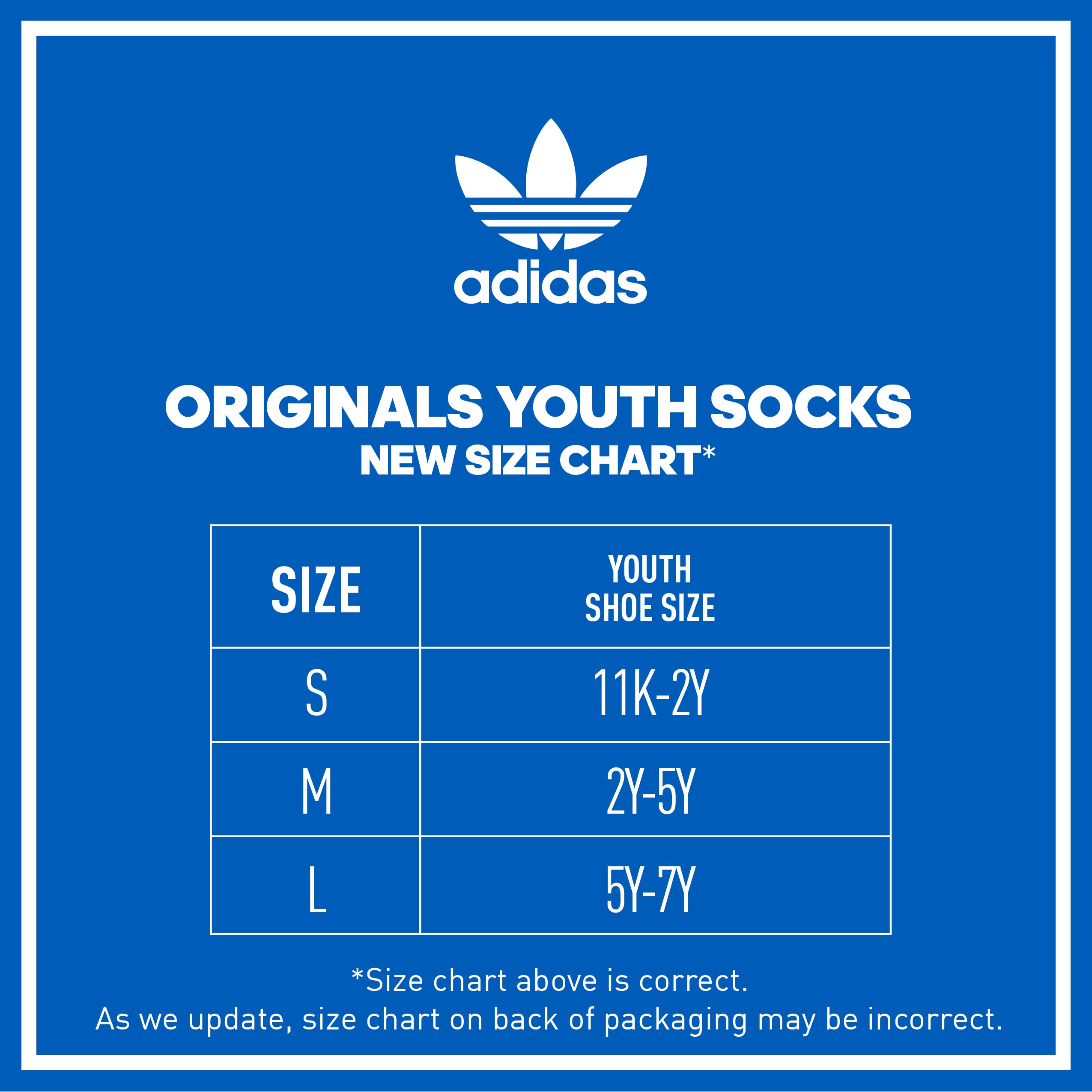 adidas Originals Boys' Youth Originals Trefoil 6-Pack Crew