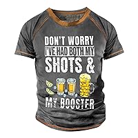 Mens Shirts Casual,Short Sleeve Summer Vintage Casual Plus Size Loose T Shirt Printed Top Soft Outdoor Tee Blouse