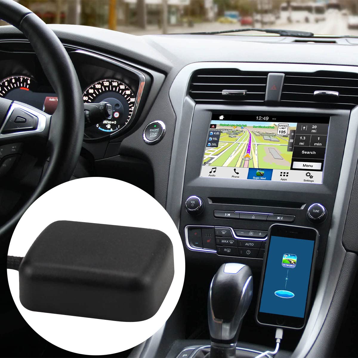 for Ford fakra c Right Angle Antenna,for Ford sync1/sync2 to sync 3 Upgraded GPS Navigation Antenna, Using car Acoustic Tape Silent and noiseless to give You a Different Global Positioning Antenna